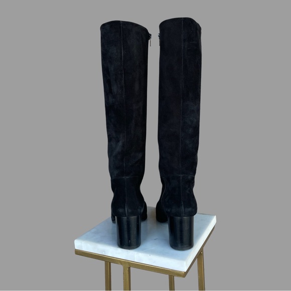 SEZANE Black Suede Leather Adele Boots Classic Heeled Knee High Boots FR 39 US 8 - Picture 9 of 17